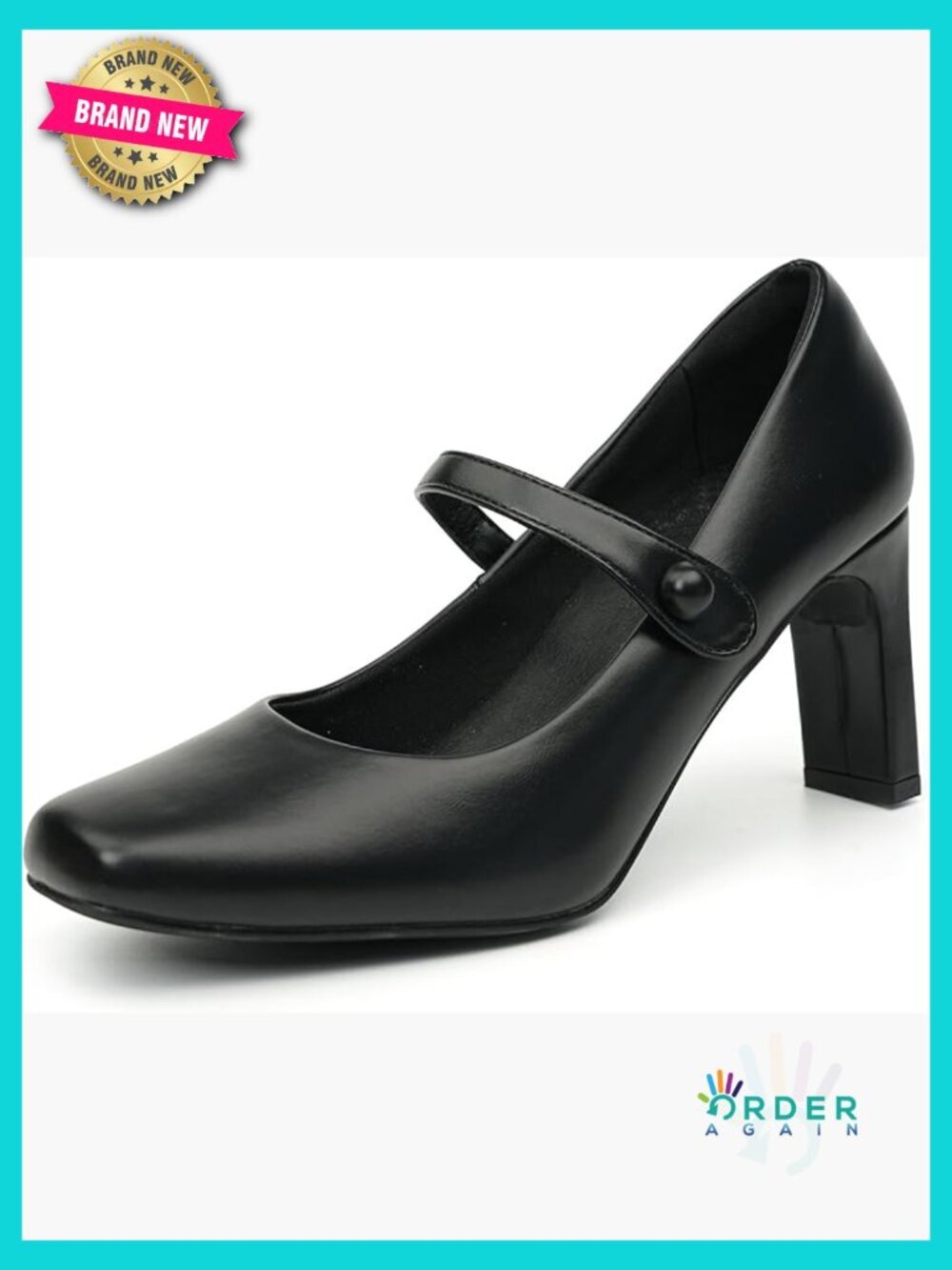 Women's Chunky Heel Mary Jane Pumps Square Toe Classic Office Shoes